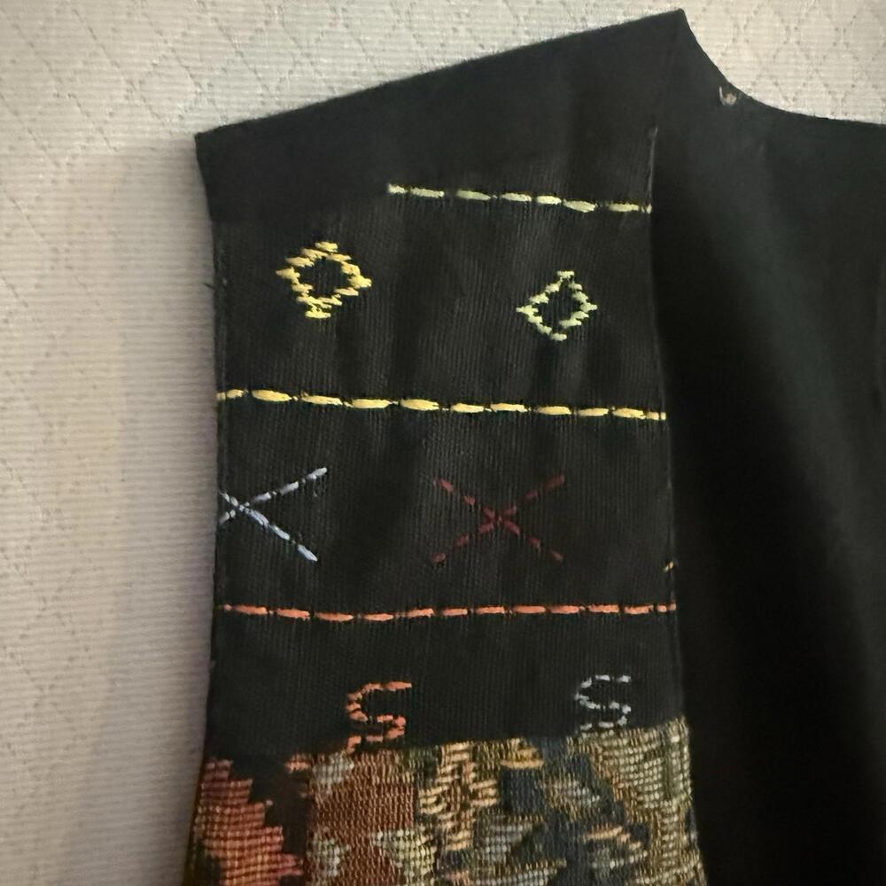 Vintage Tapestry Vest Womens. Cotton, Handmade. Size M. Southwestern 90s Boho - Picture 2 of 8